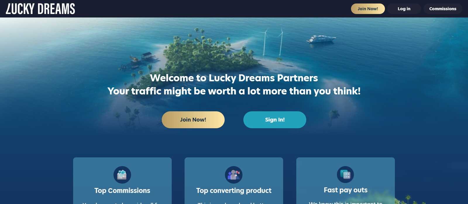 Lucky Dreams Partners Affiliates Program Review: Get Earn 20% - 50% Recurring Revenue share
