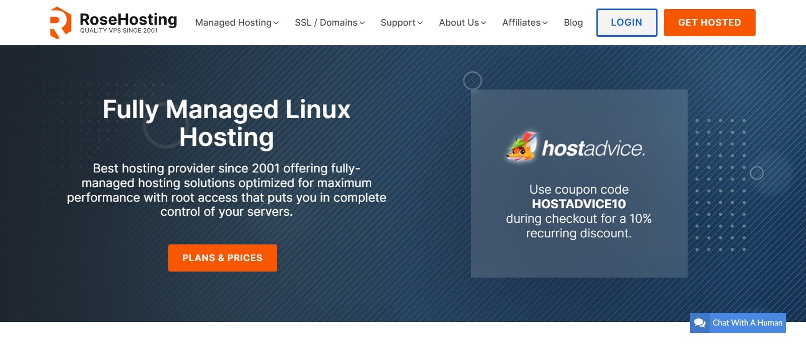 Rosehosting Web Hosting Review : Fully Managed Linux Hosting