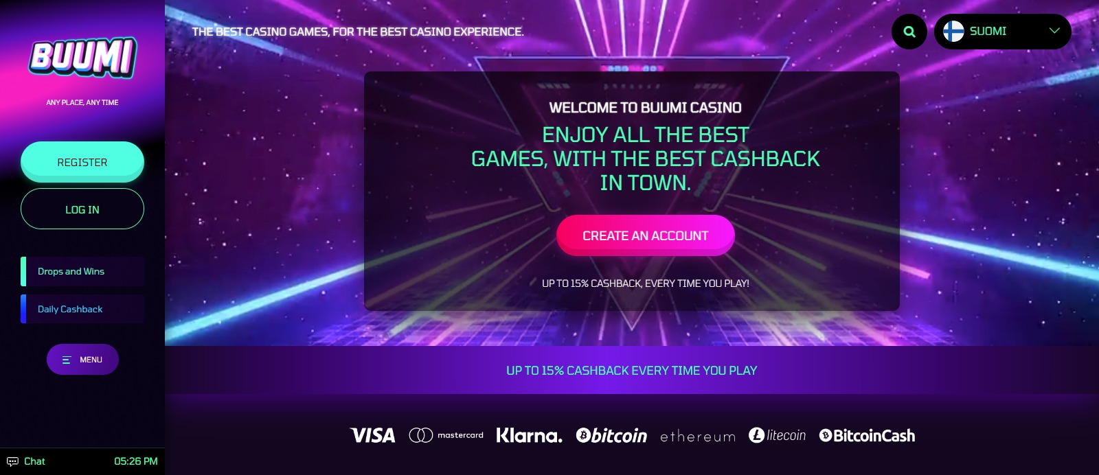 Buumi Casino Review: Up To 15% Cashback, Every Time You Play!