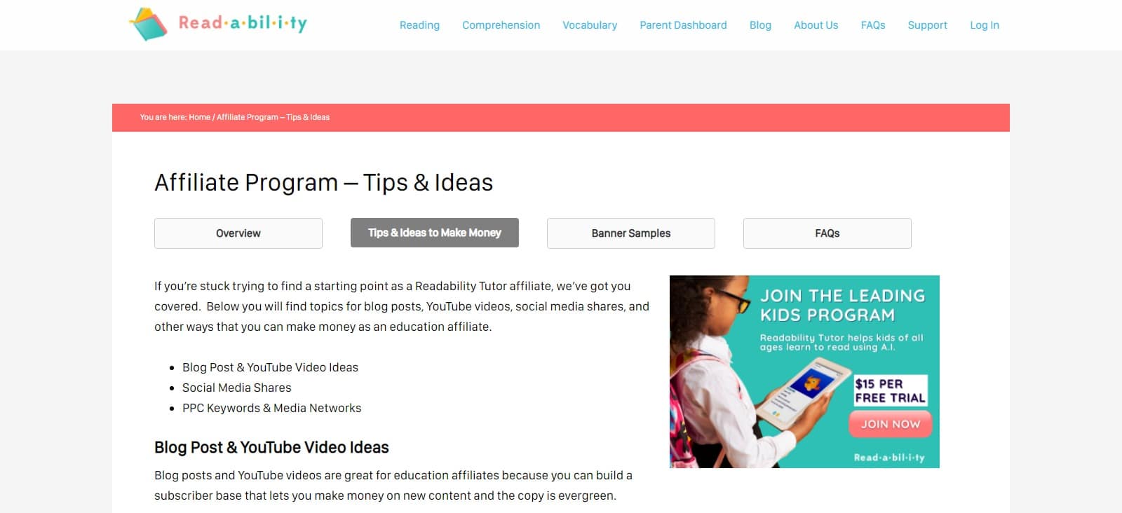 Readability Affiliate Program Review: Earn $15 Per Free trial