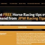 JPW Racing Tipster Affiliate Program Review: 31% Recurring Commission of the Subscription fee
