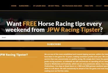 JPW Racing Tipster Affiliate Program Review: 31% Recurring Commission of the Subscription fee