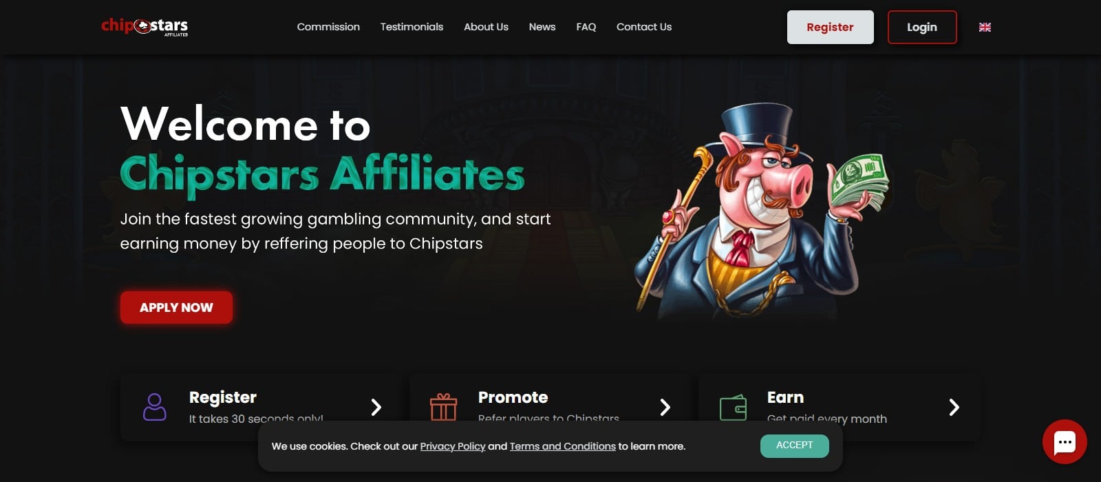 Chipstars Affiliate Program Review: 25% - 40% Recurring Revenue Share