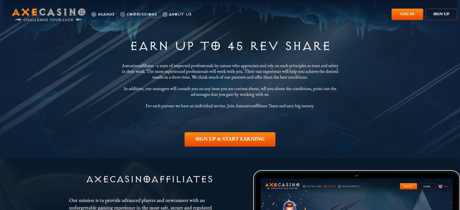 Axecasinoaffiliates Affiliate Program Review: 25% - 40% recurring revenue share