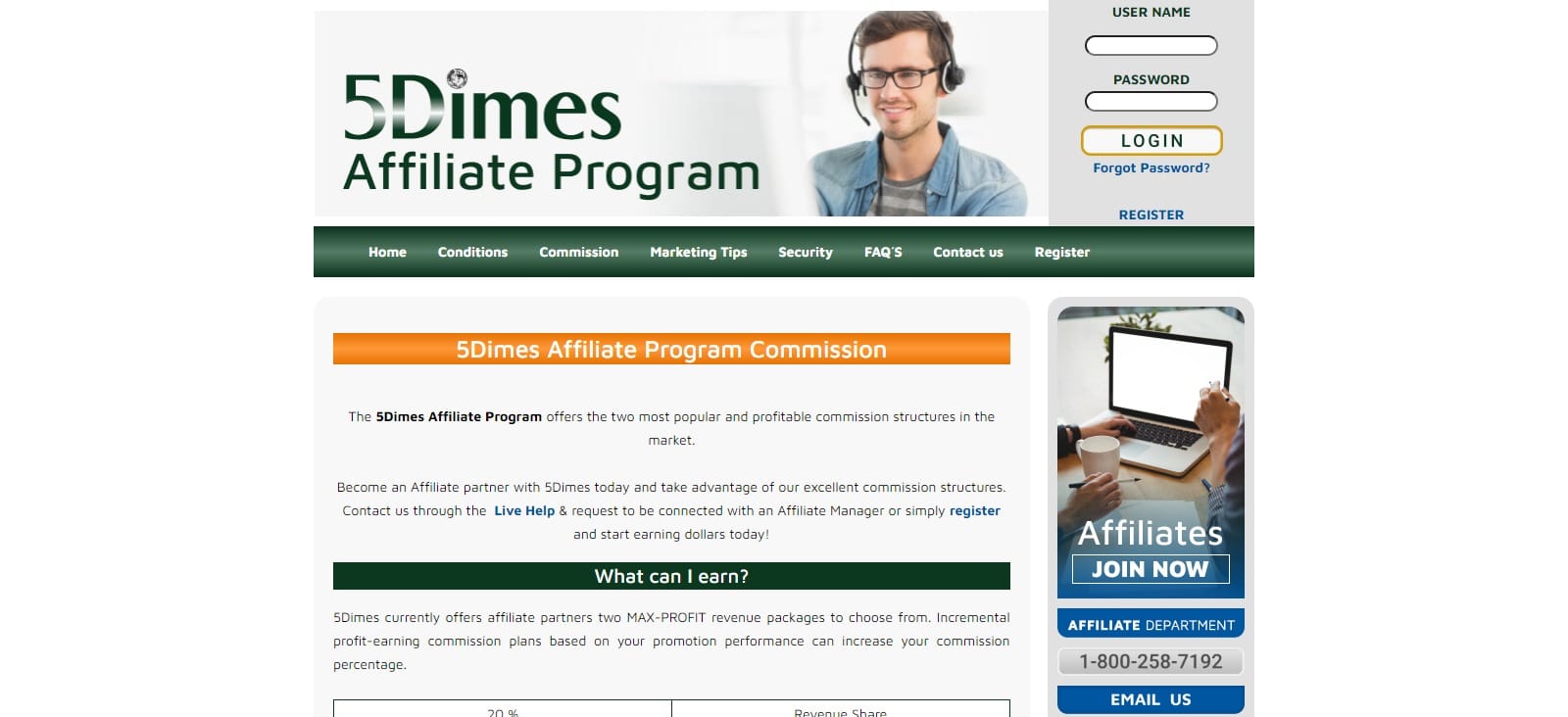 5Dimes Affiliate Program Review : 20% Recurring Revenue Share