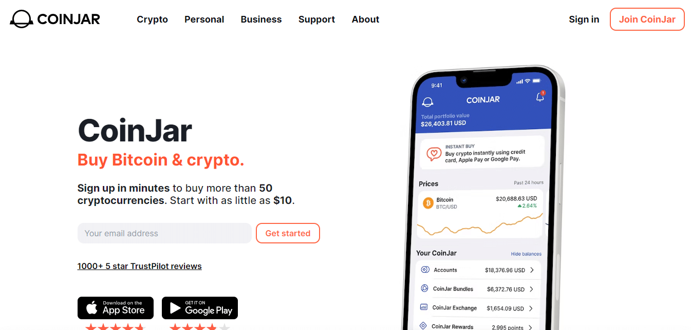 CoinJar Cryptocurrency Exchange Review : Pros & Cons