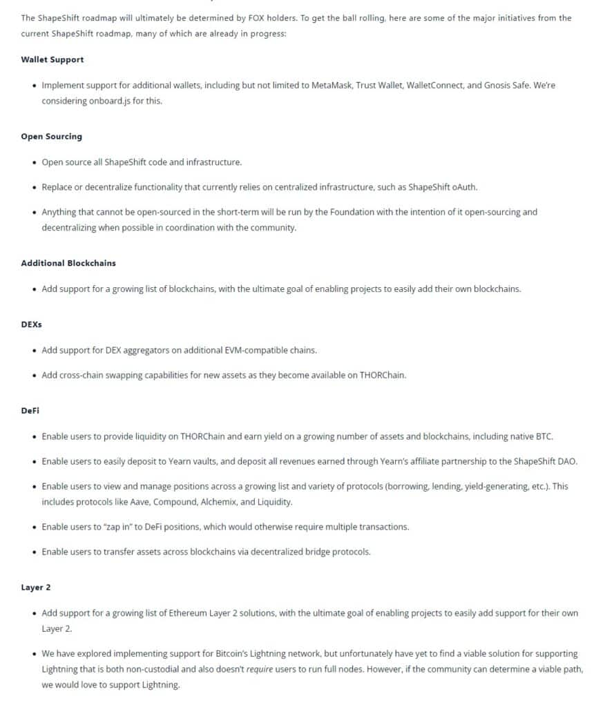ShapeShift Airdrop Roadmap