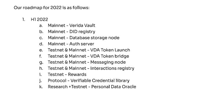 Verida Airdrop Roadmap
