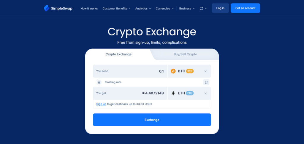SimpleSwap Crypto Exchanges With Low Fees