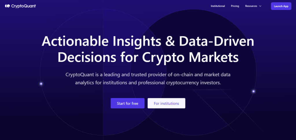 CryptoQuant Crypto Analytics Dashboards