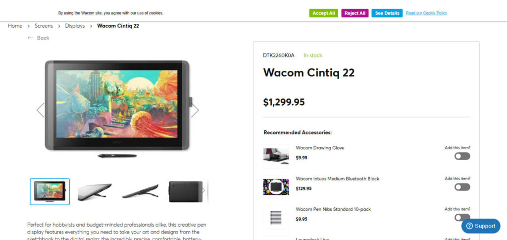Wacom Cintiq 22 Tablets For Creatives