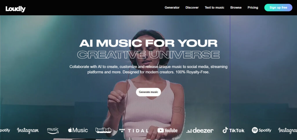 Loudly Ai-generated Music Tools
