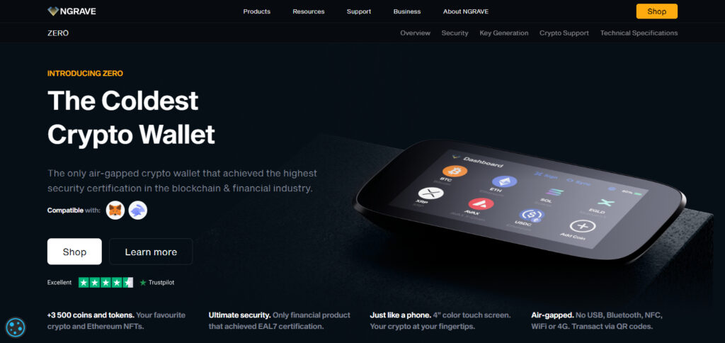 NGRAVE Zero Ledger Alternatives 