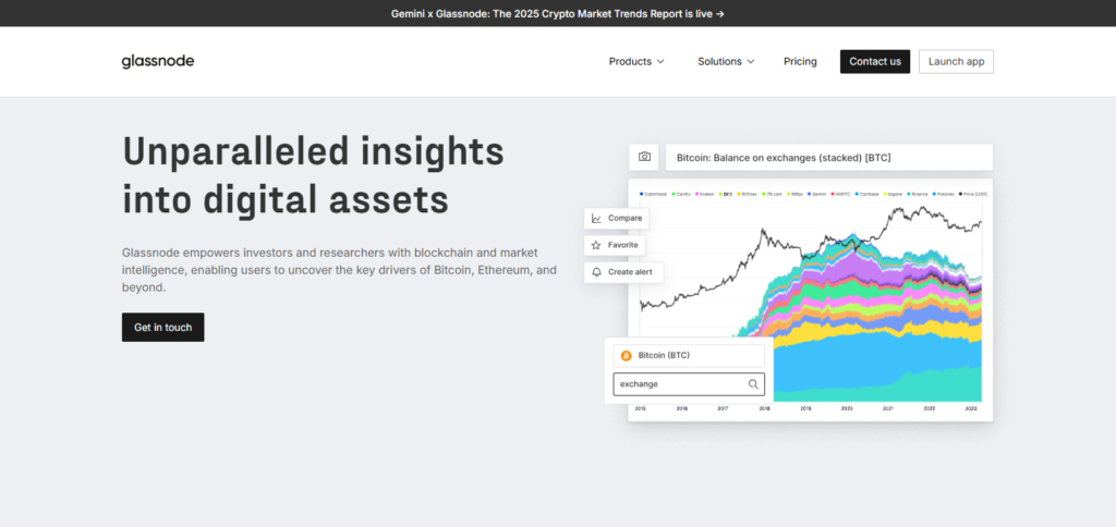 Glassnode Crypto Analytics Dashboards