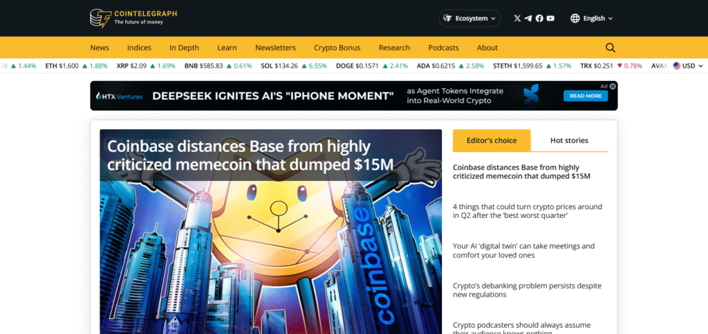 Cointelegraph Sites For Crypto News