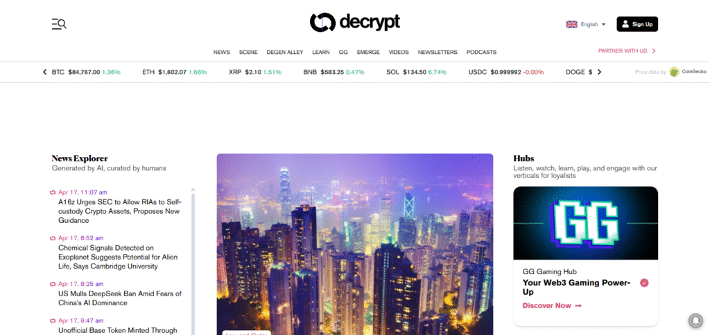 Decrypt Sites For Crypto News