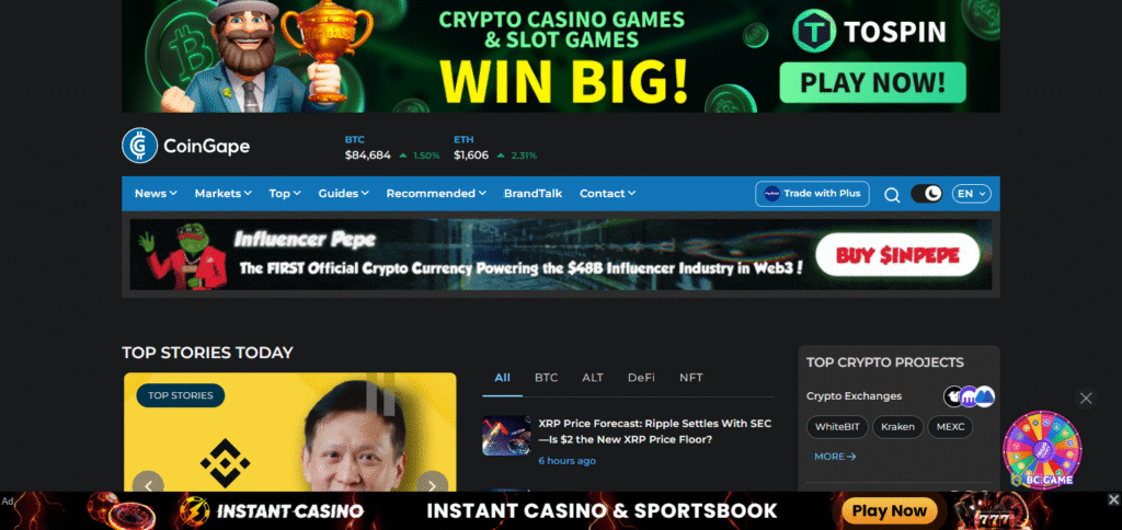 Coingape Sites For Crypto News