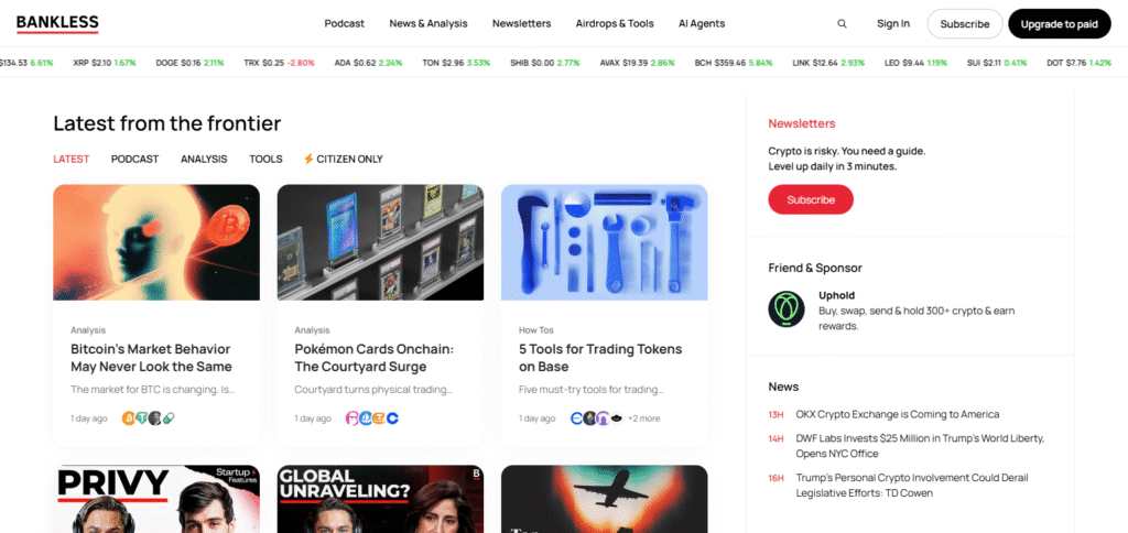 Bankless Sites For Crypto News