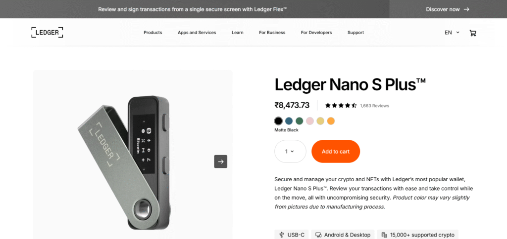 Ledger Nano S Plus Blockchain wallet