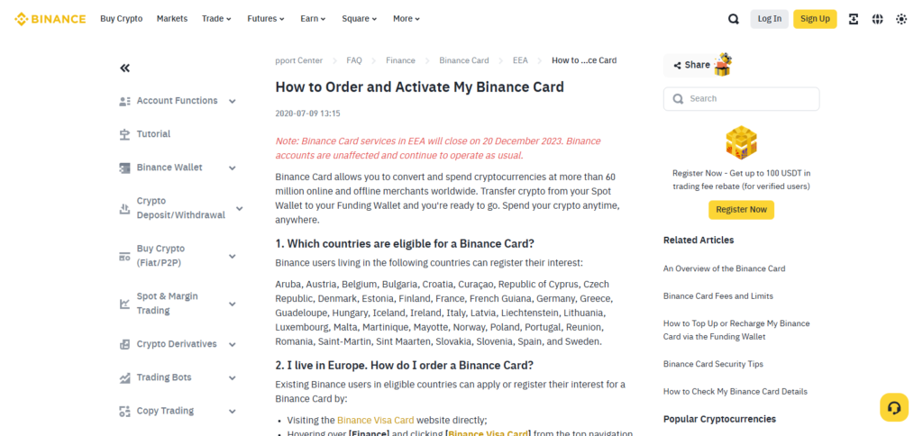 Binance Debit Card Crypto Debit Cards For Global Use