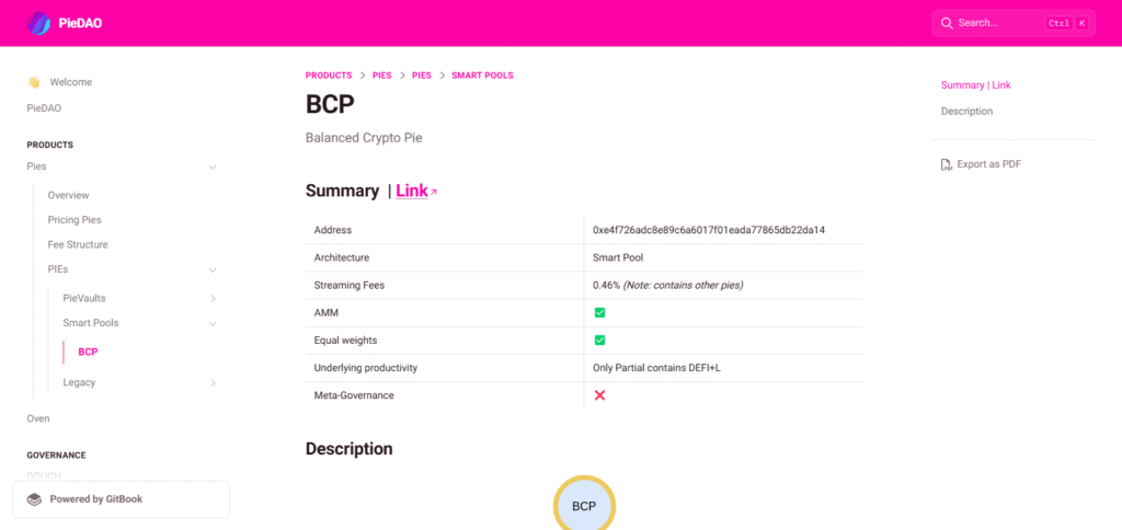 PieDAO Balanced Crypto Pie (BCP)