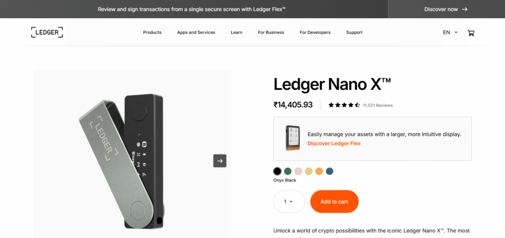 Ledger Nano X Crypto Wallet for Android & iOS with Extra Security