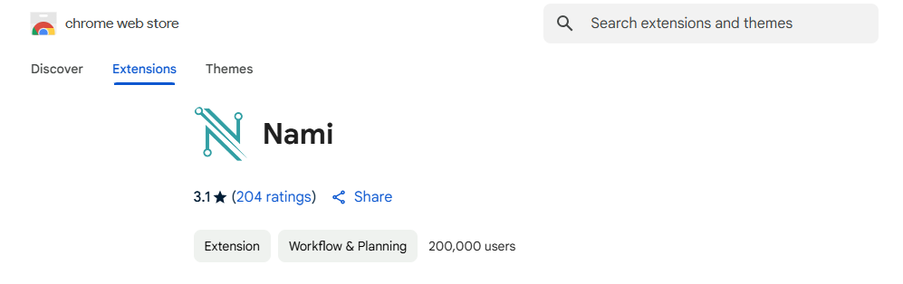 Nami Wallet Extension