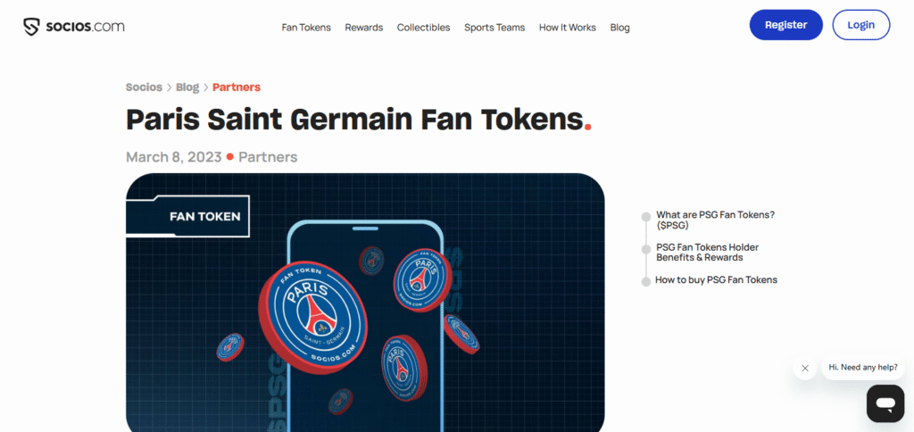 Socios Fan Tokens ($PSG)