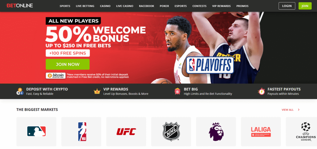 BetOnline Crypto Sports Betting Odds Aggregator