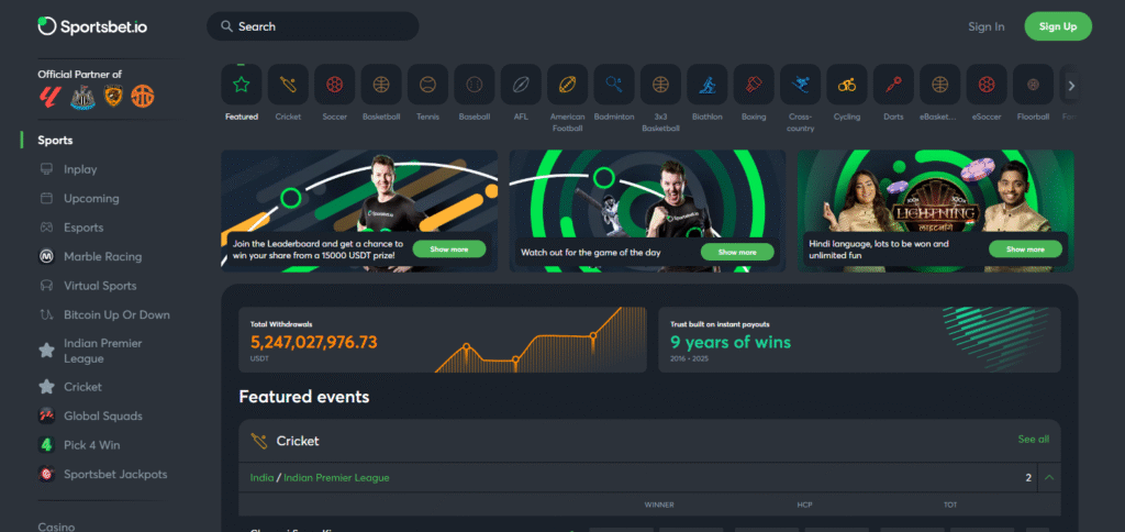 Sportsbet.io Crypto Sports Betting Odds Aggregator