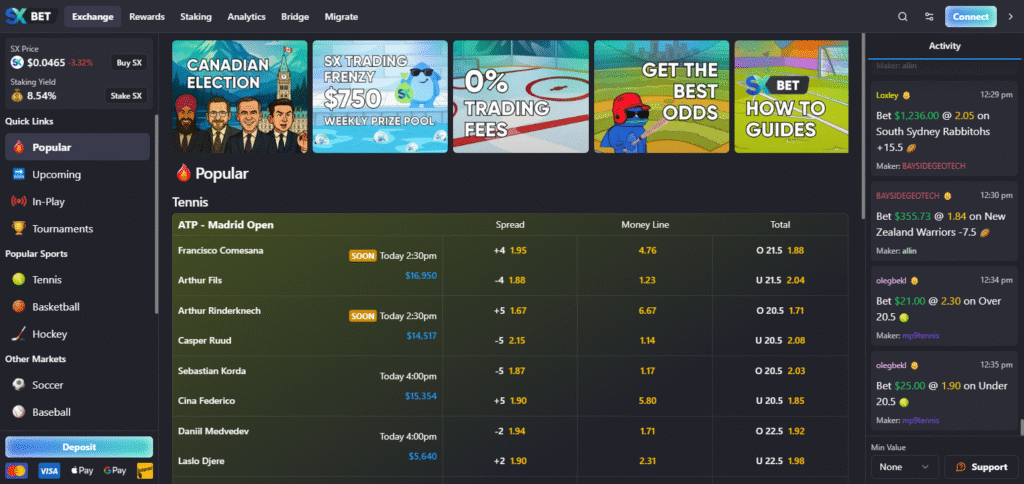 SX Bet Defi Sports Betting Platforms