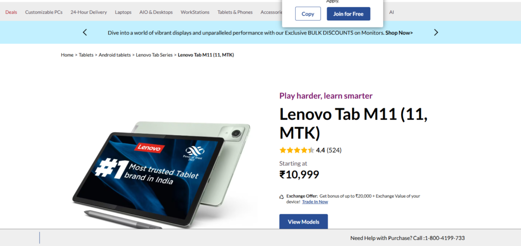 Lenovo Tab M11 Tablets For Creatives