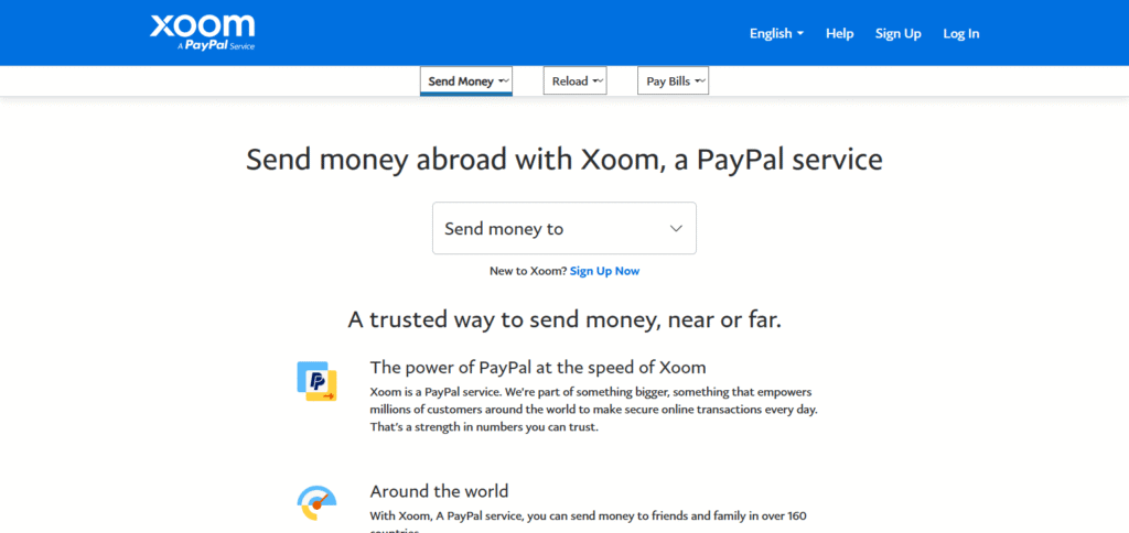 Xoom (a PayPal service) Money Exchange Platform