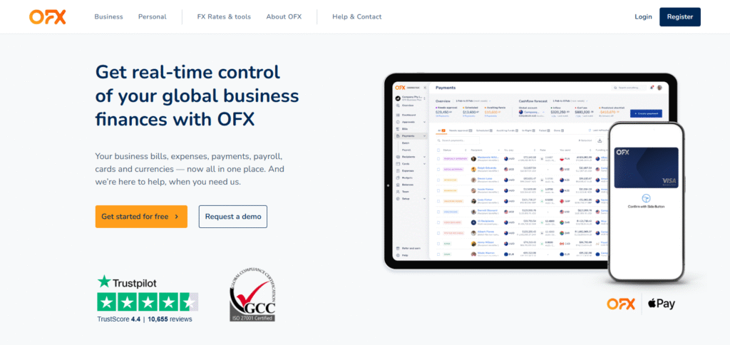 OFX money exchange apps