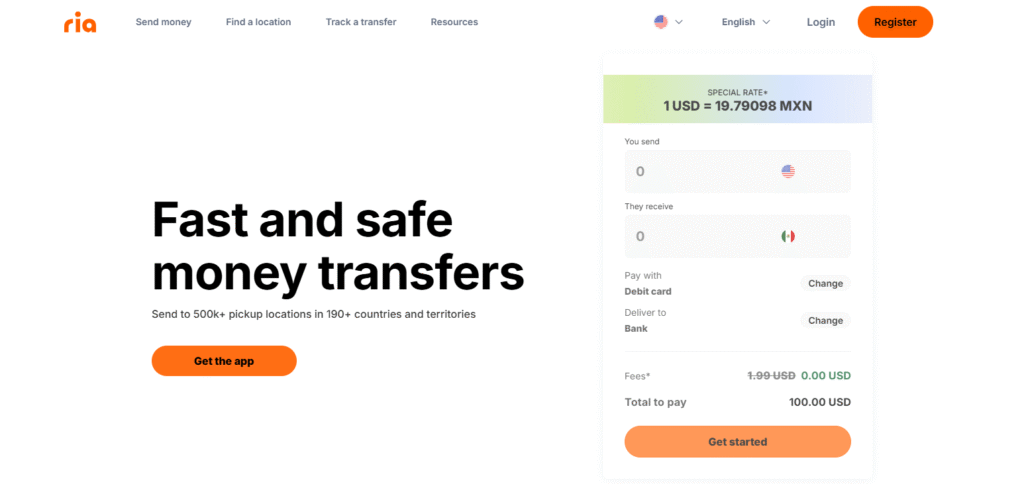 Ria Money Transfer Money Exchange Service Online