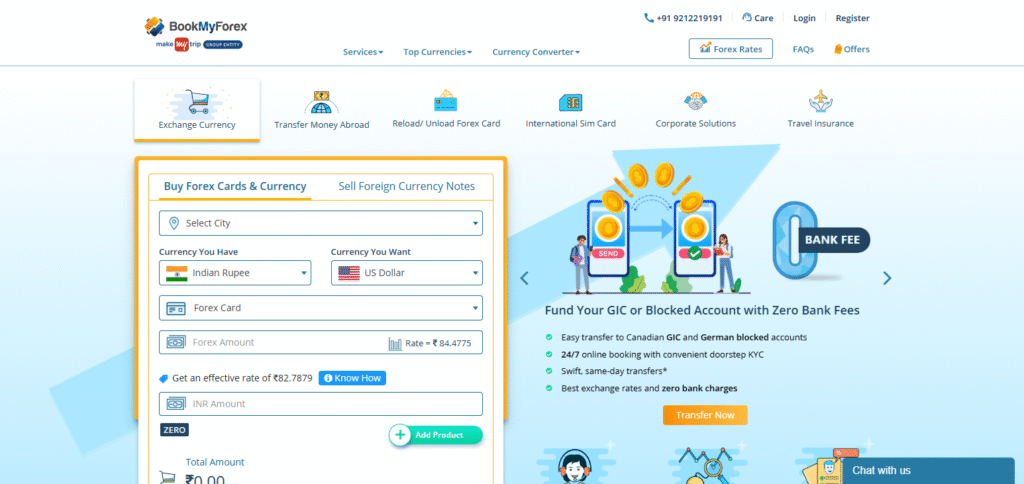 BookMyForex Money Exchange Websites