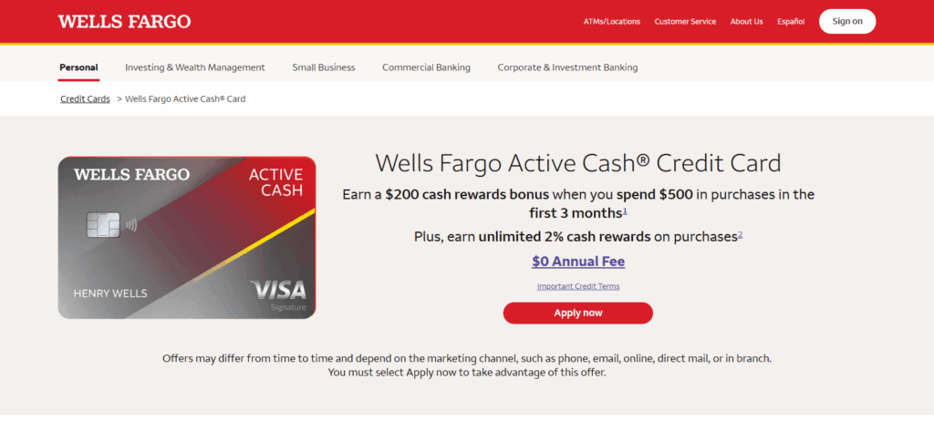 Wells Fargo Active Cash® Card