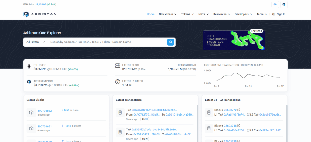 Currency Symbol: ETHBlock Explorer URL: https://arbiscan.io