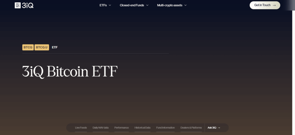 3iQ CoinShares Bitcoin ETF