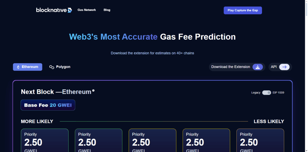 Blocknative Gas Estimator