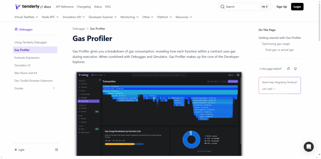 Tenderly Gas Profiler