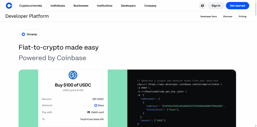 Coinbase On‑ramp