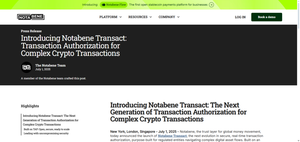 Notabene Transaction Policy Engine