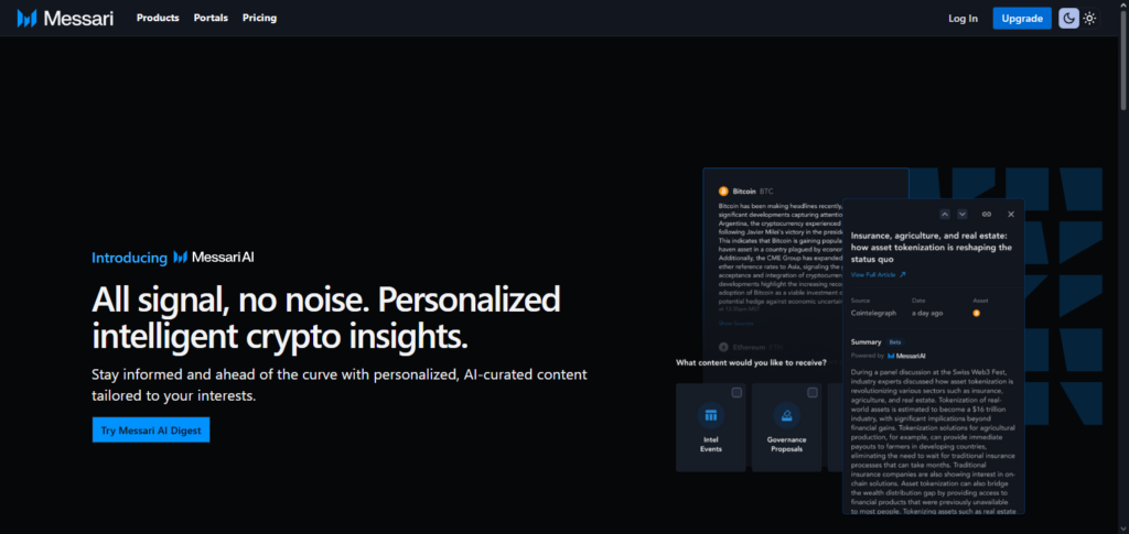 Messari Intelligence AI