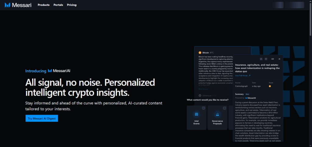 Messari Intelligence AI