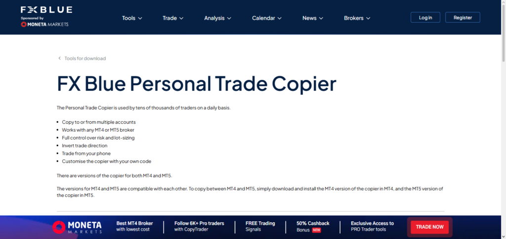 FX Blue Personal Trade Copier