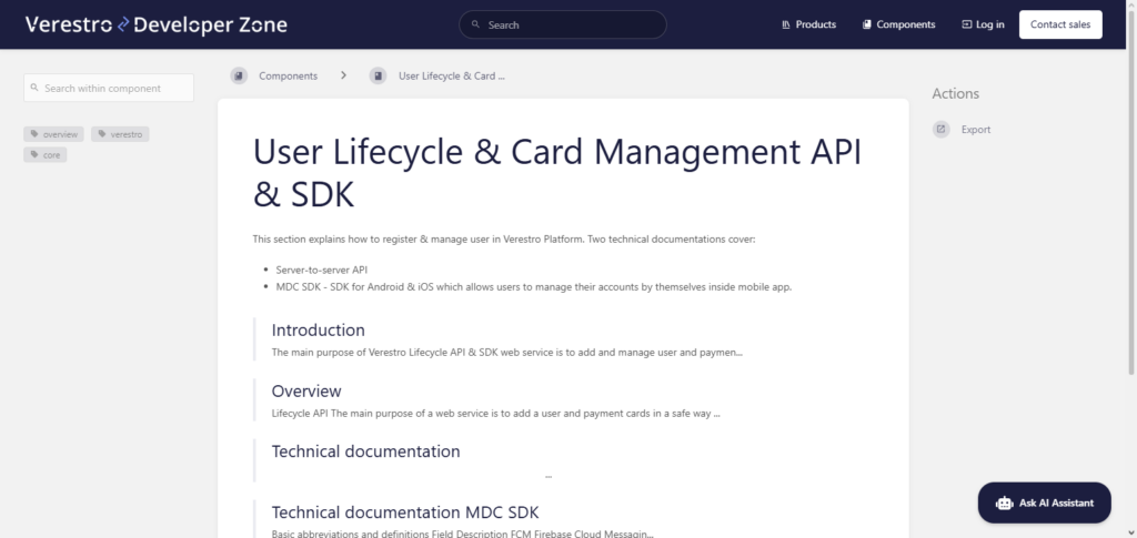 Verestro Card Management APIs