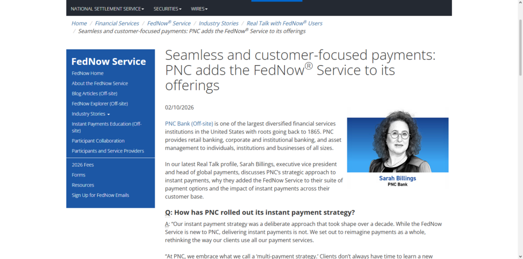 PNC Bank FedNow