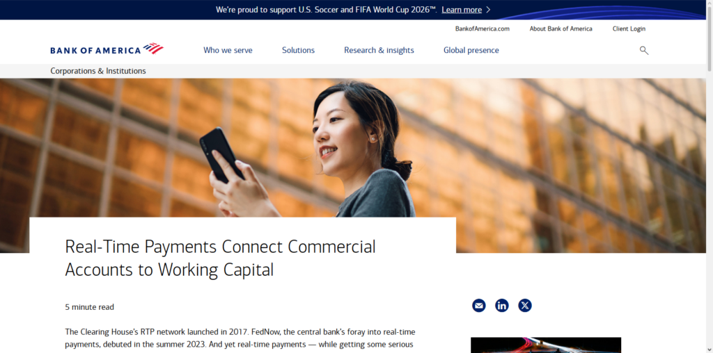 Bank of America FedNow