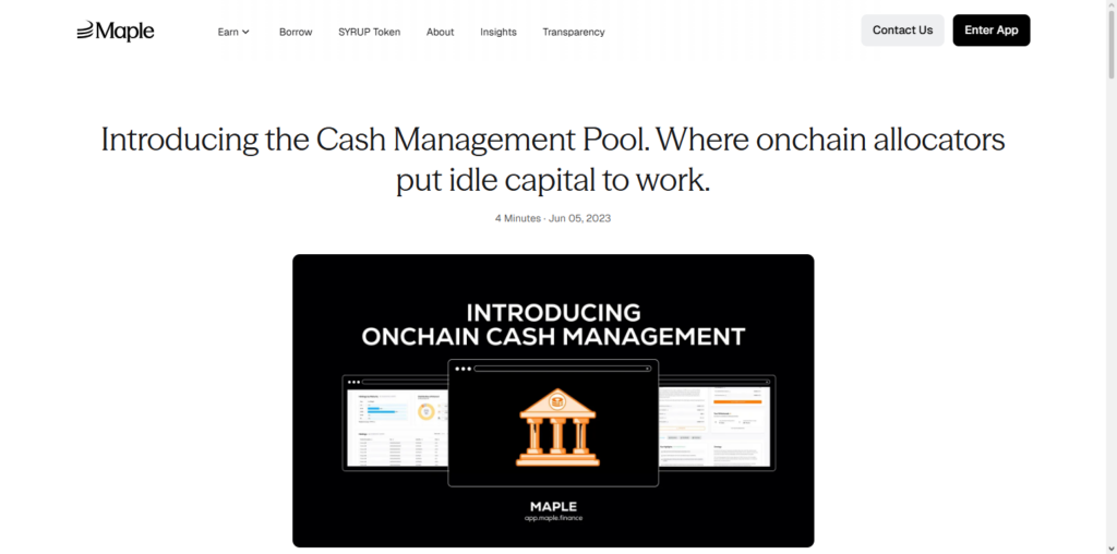 Maple Cash Management